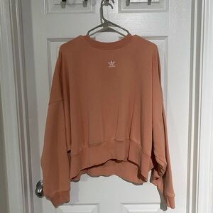 Adidas Peach Pink Long Sleeve Originals Essentials Crewneck Sweatshirt